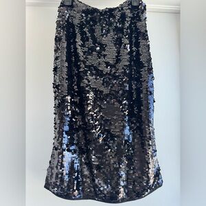 Large Halogen Black  Sequin Straight Skirt